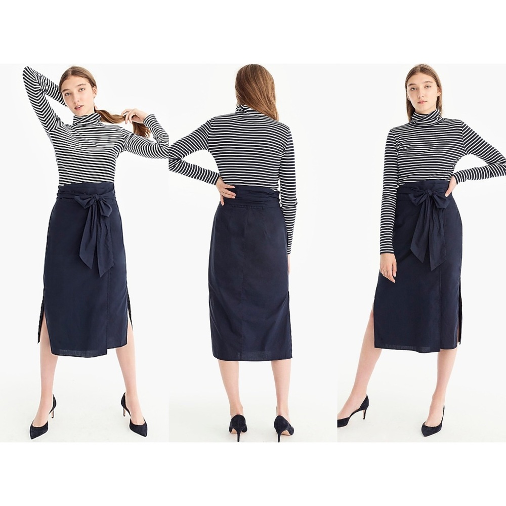 J.CREW Cotton Wrap Pencil Skirt